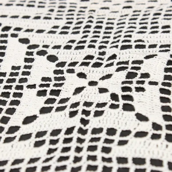 Lot of 2 White Filet Crochet Doilies 12.5 x 12.5 Inch