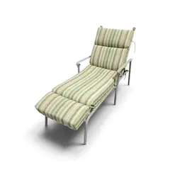 Allen Roth Patio Chaise Lounge Chair w/ Cushion Green Stripe - Local Pickup Only