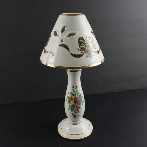 Lenox Holiday Tartan Candlestick Lamp with Shade 13.5in