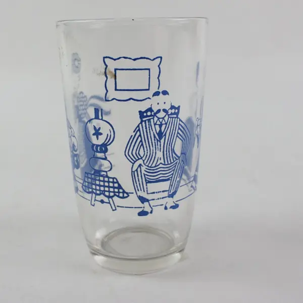 Set of 2 Swanky Swigs Vintage 1950s Beverage Glasses Blue Green 3.12"