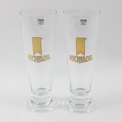 Set of 2 Vintage Michelob Footed Stem Pilsner Beer Glasses