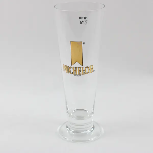 Set of 2 Vintage Michelob Footed Stem Pilsner Beer Glasses