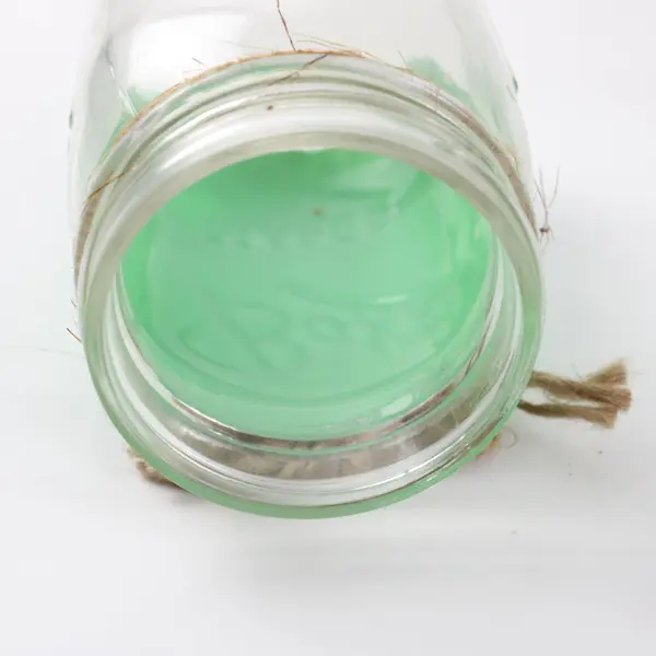 Ball Painted Green Mason Jar Set of 2 Twine Farmhouse Decor
