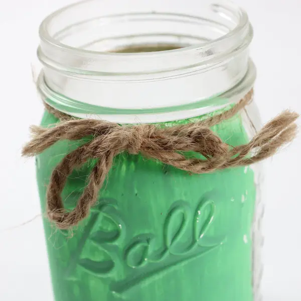 Ball Painted Green Mason Jar Set of 2 Twine Farmhouse Decor