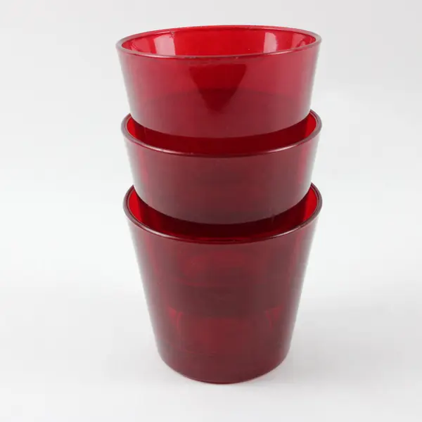 Anchor Hocking Ruby Red Tapered Drinking Glasses Set of 3