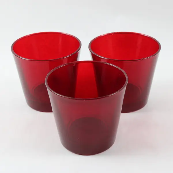 Anchor Hocking Ruby Red Tapered Drinking Glasses Set of 3