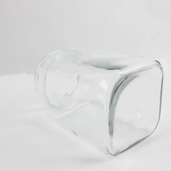 Winsome Wood Square Glass Storage Jar Wooden Lid 6 x 6 x 7 in