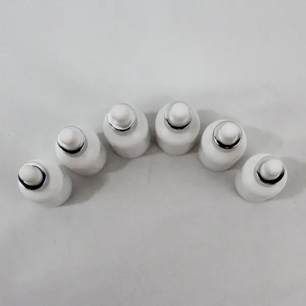 Lot of 6 White 30mL Glass Dropper Bottles Empty for Cosmetic Oils