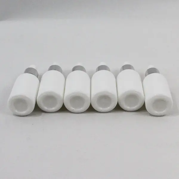 Lot of 6 White 30mL Glass Dropper Bottles Empty for Cosmetic Oils