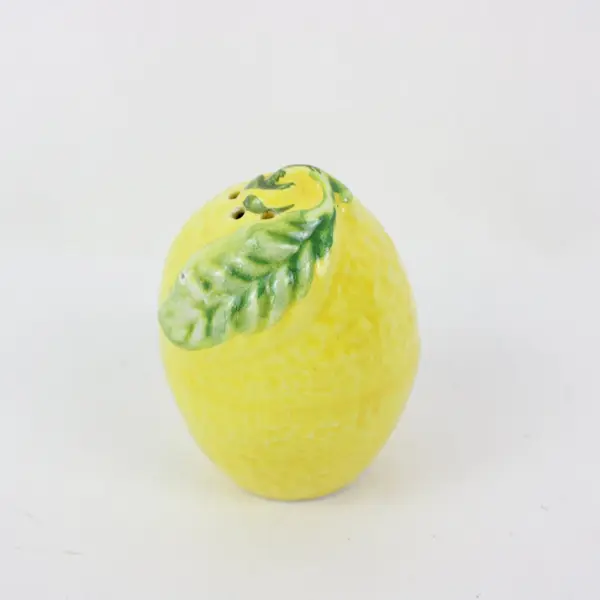Yellow Lemon Shaped Salt & Pepper Shakers Set of 2 Ceramic
