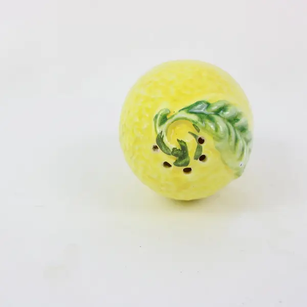 Yellow Lemon Shaped Salt & Pepper Shakers Set of 2 Ceramic