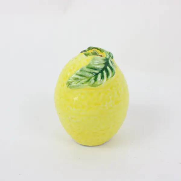Yellow Lemon Shaped Salt & Pepper Shakers Set of 2 Ceramic
