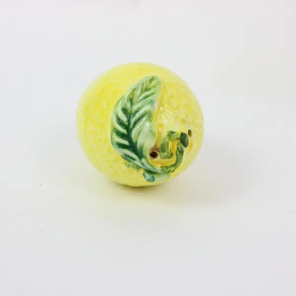 Yellow Lemon Shaped Salt & Pepper Shakers Set of 2 Ceramic