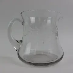 Clear Glass Pitcher Etched Sunflower 1 Quart  