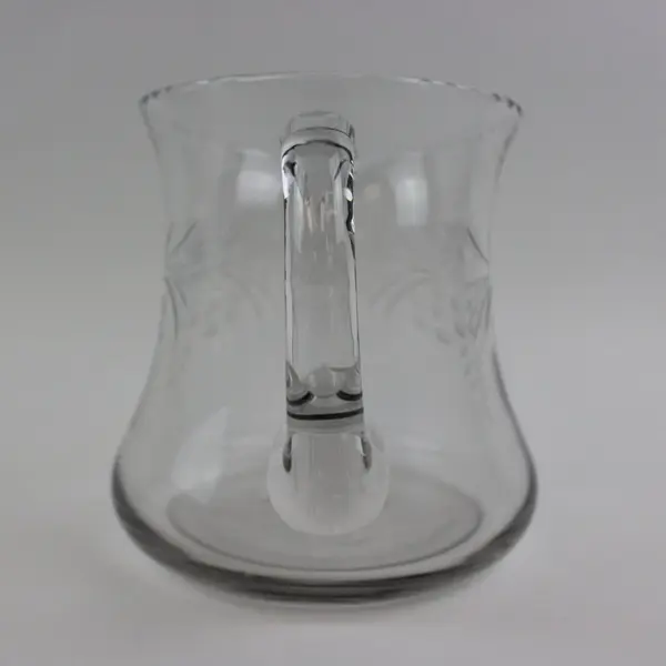 Clear Glass Pitcher Etched Sunflower 1 Quart  