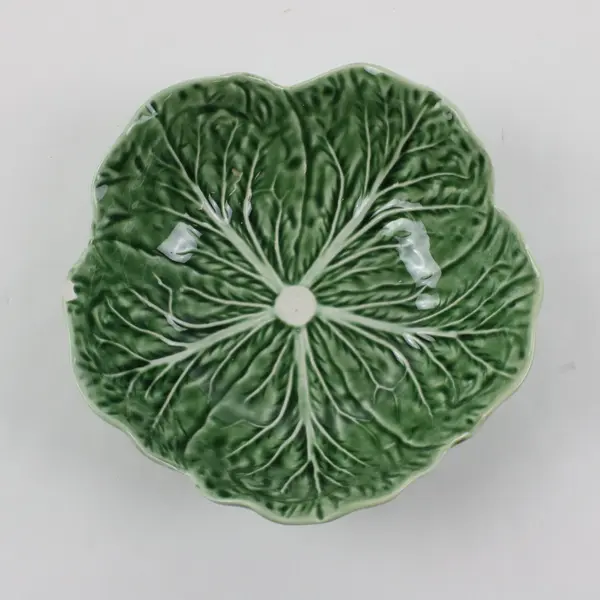 Bordallo Pinheiro Green Cabbage Leaf Ceramic Bowl Serveware