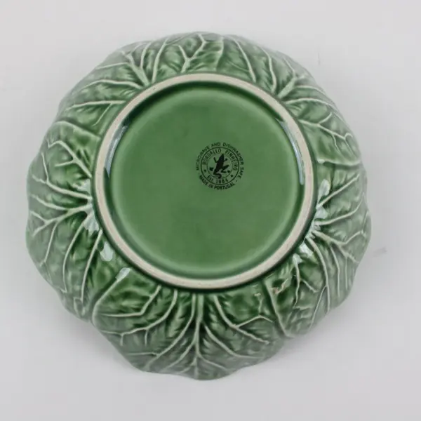 Bordallo Pinheiro Green Cabbage Leaf Ceramic Bowl Serveware