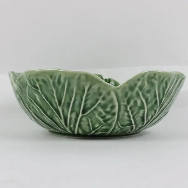 Bordallo Pinheiro Green Cabbage Leaf Ceramic Bowl Serveware