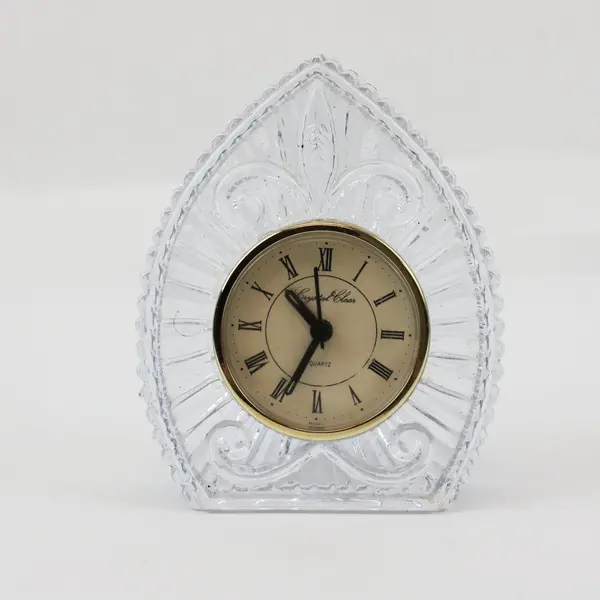 Hausen Crystal Clear 24% Lead Crystal Arch Quartz Tabletop Desk Clock