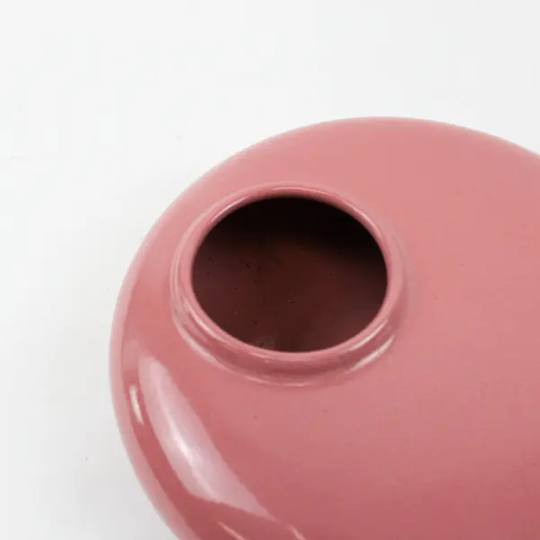 Vintage United Pink Ceramic Donut Vase 