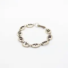 925 Sterling Silver Oval Link Elephant Cutout Bracelet 7.5 Inch Secure Clasp