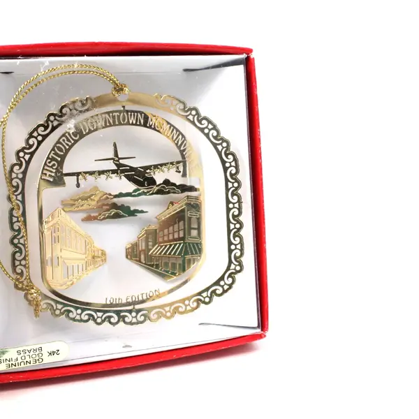 Nation's Treasures McMinnville Spruce Goose 10th Gold Finish Xmas Ornament 2009