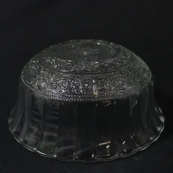 KIG Indonesia Vintage Clear Glass Fleur de Lis Dessert Bowl 4.5"