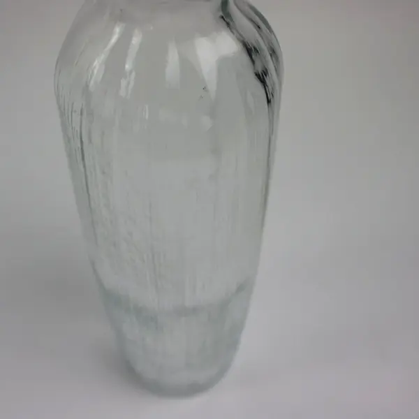Clear Glass Bottle Vase 9.25 Inch Tall Narrow Neck Flower Holder