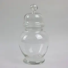 Clear Glass Apothecary Candy Jar Removable Lid Ginger Jar 7.25in