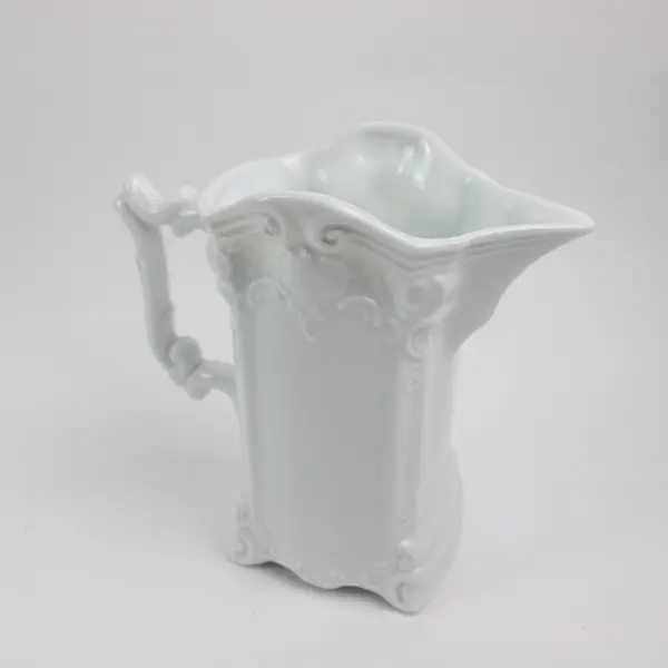 Tirschenreuth Baronesse White 24 Oz Embossed Porcelain Pitcher
