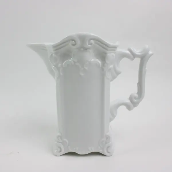 Tirschenreuth Baronesse White 24 Oz Embossed Porcelain Pitcher