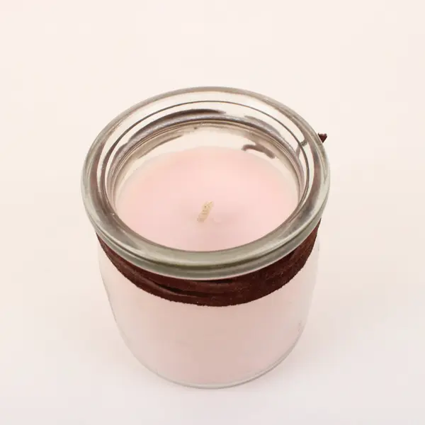 Handmade Pink Scented Candle Watermelon Lemon Mint Glass Jar Decor Gift