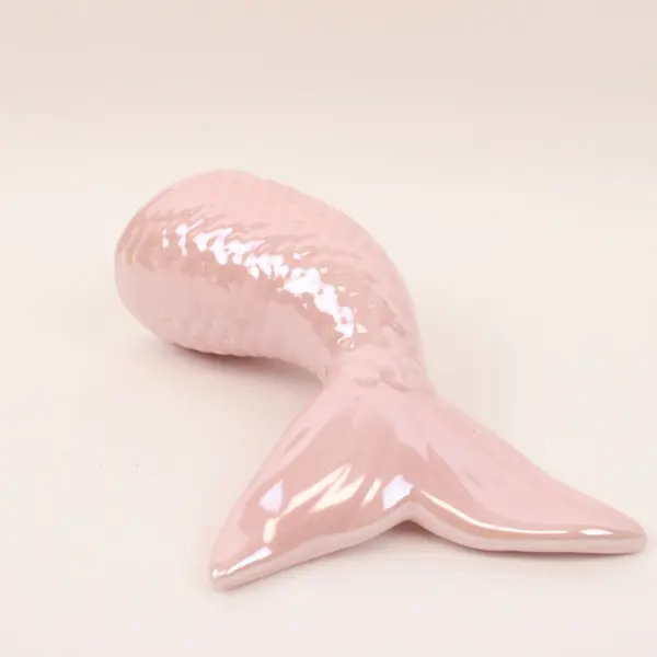 Greenbrier International Pink Mermaid Tail Ceramic Decor Figurine