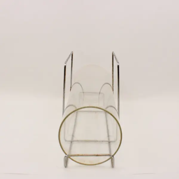 Vintage Pyrex Bake-A-Round #990 Glass Bread Tube & Metal Rack Set