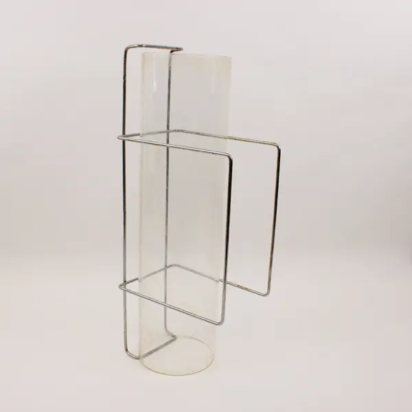Vintage Pyrex Bake-A-Round #990 Glass Bread Tube & Metal Rack Set