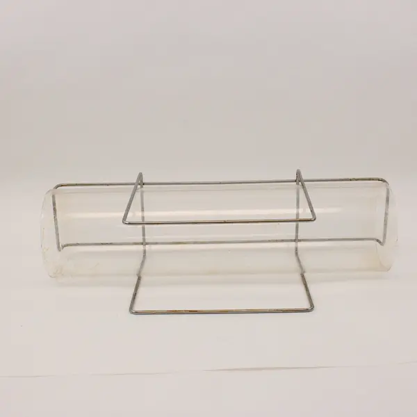 Vintage Pyrex Bake-A-Round #990 Glass Bread Tube & Metal Rack Set