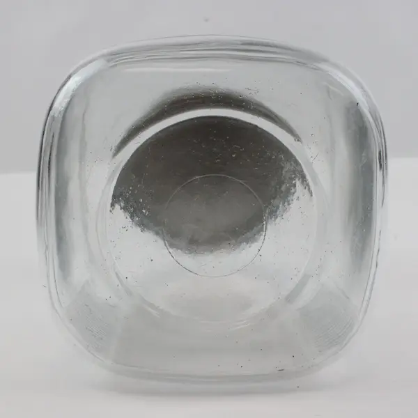 Clear Ribbed Glass Storage Jar Metal Screw-On Lid Hoosier Style Canister