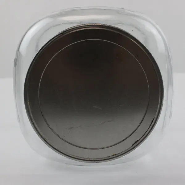Clear Ribbed Glass Storage Jar Metal Screw-On Lid Hoosier Style Canister