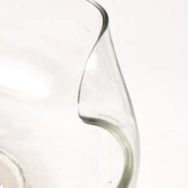 Clear Glass Wavy Edge Serving Bowl 12 x 10 Inch