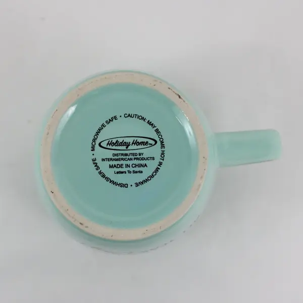 Holiday Home Christmas Mug Mint Teal Dear Santa Good All Year Crossed Out Day