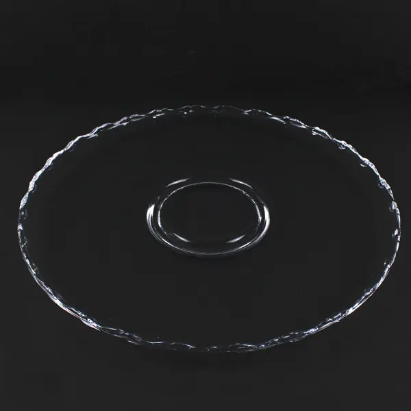 Imperial Candlewick Clear Glass Round Cake Plate Scalloped Hobnail