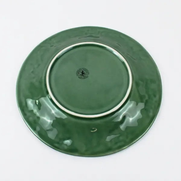Bordallo Pinheiro Majolica Grape Plate 11.5in Green Embossed Vine