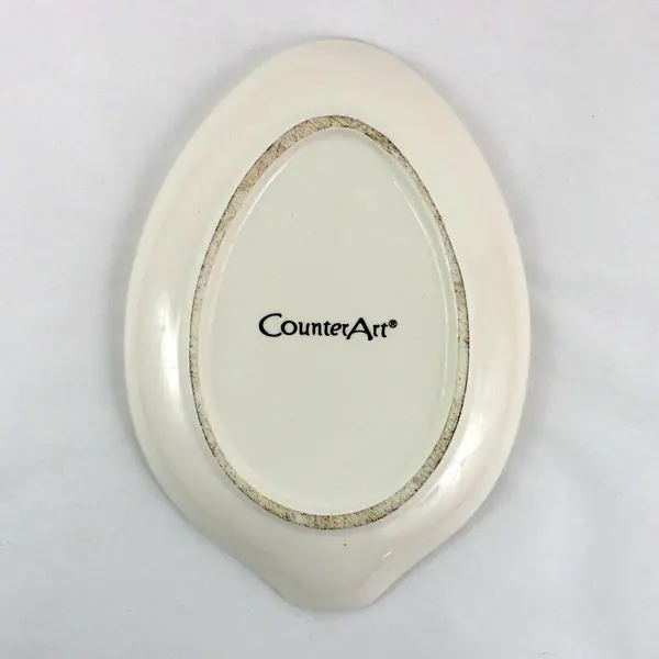 Counter Art Ceramic Elk Trinket Dish Printed Artwork Oval