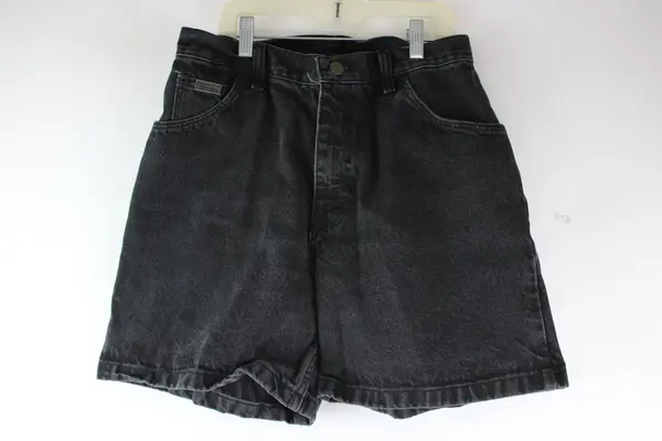 Wrangler Women's Black Charcoal Wash Denim Jean Shorts Size 10