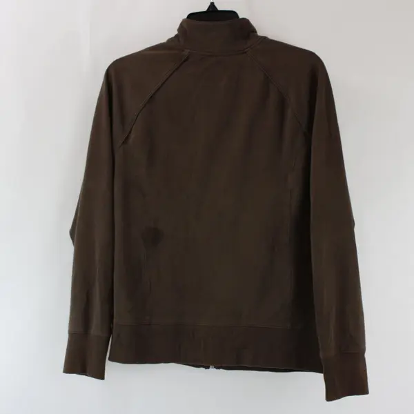 GapBody Women's Brown Mock Neck Full Zip Long Sleeve Top Size M