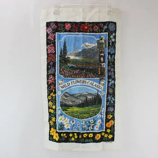 Kay Dee Wild Flowers of Alaska Souvenir Kitchen Towel Linen 17x29