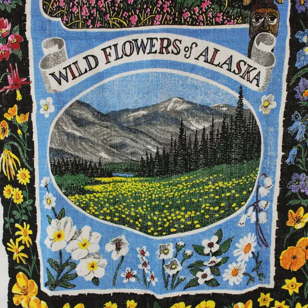 Kay Dee Wild Flowers of Alaska Souvenir Kitchen Towel Linen 17x29