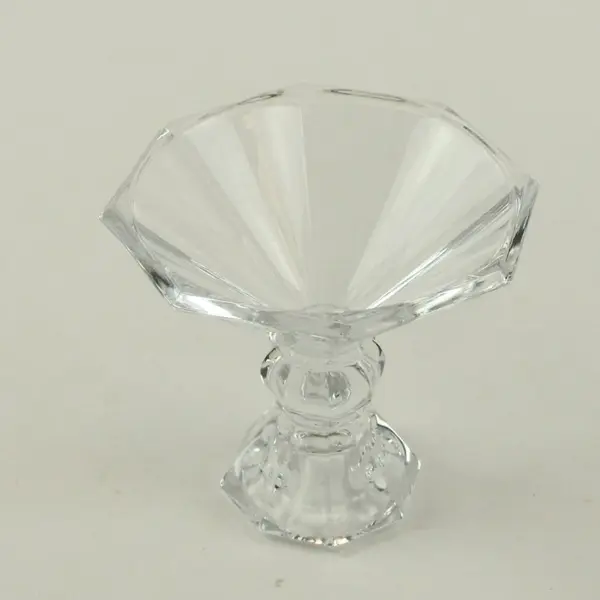 24% Lead Crystal Clear Faceted Candlestick Holder 4"