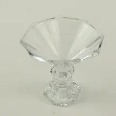 24% Lead Crystal Clear Faceted Candlestick Holder 4"