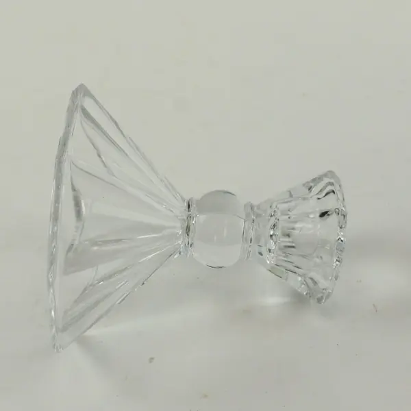 24% Lead Crystal Clear Faceted Candlestick Holder 4"